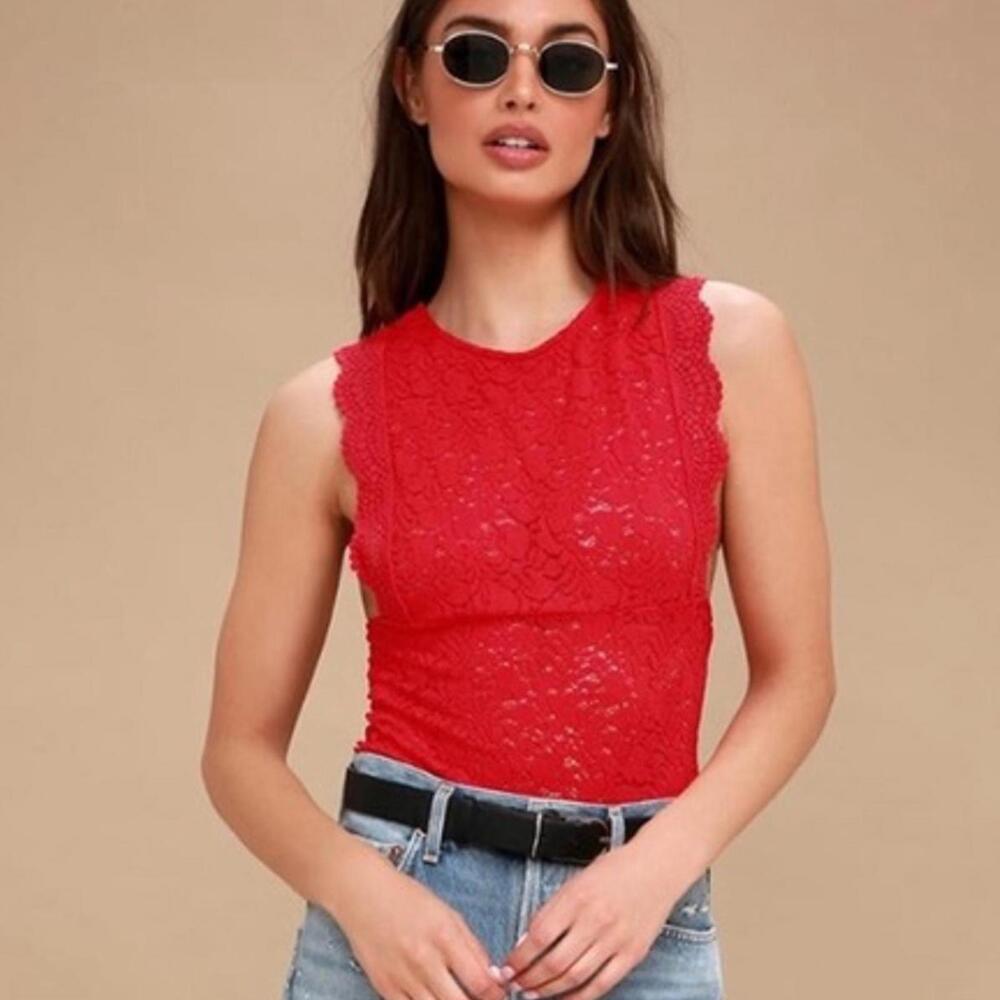 Free People Sure Thing Lace Tank Top - Picture 2 of 8